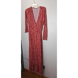 Women's Motherhood Maternity Blush Floral Wrap Dress Medium EUC